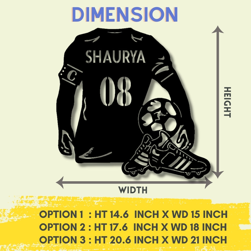 3D acrylic football jersey wall art for room with different sizes