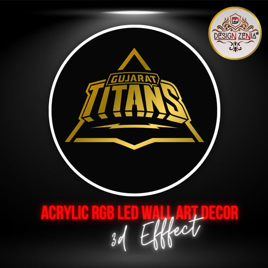 Gujarat Titans IPL Logo LED Wall Light with 16 Colors by Design Zenia