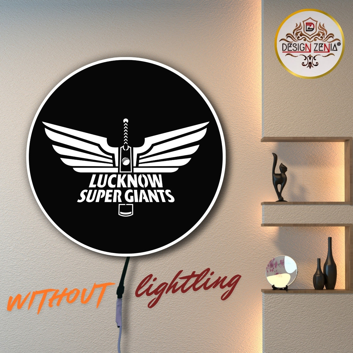 IPL Team Logo LED Wall Art Decor ā Lucknow Super Giants