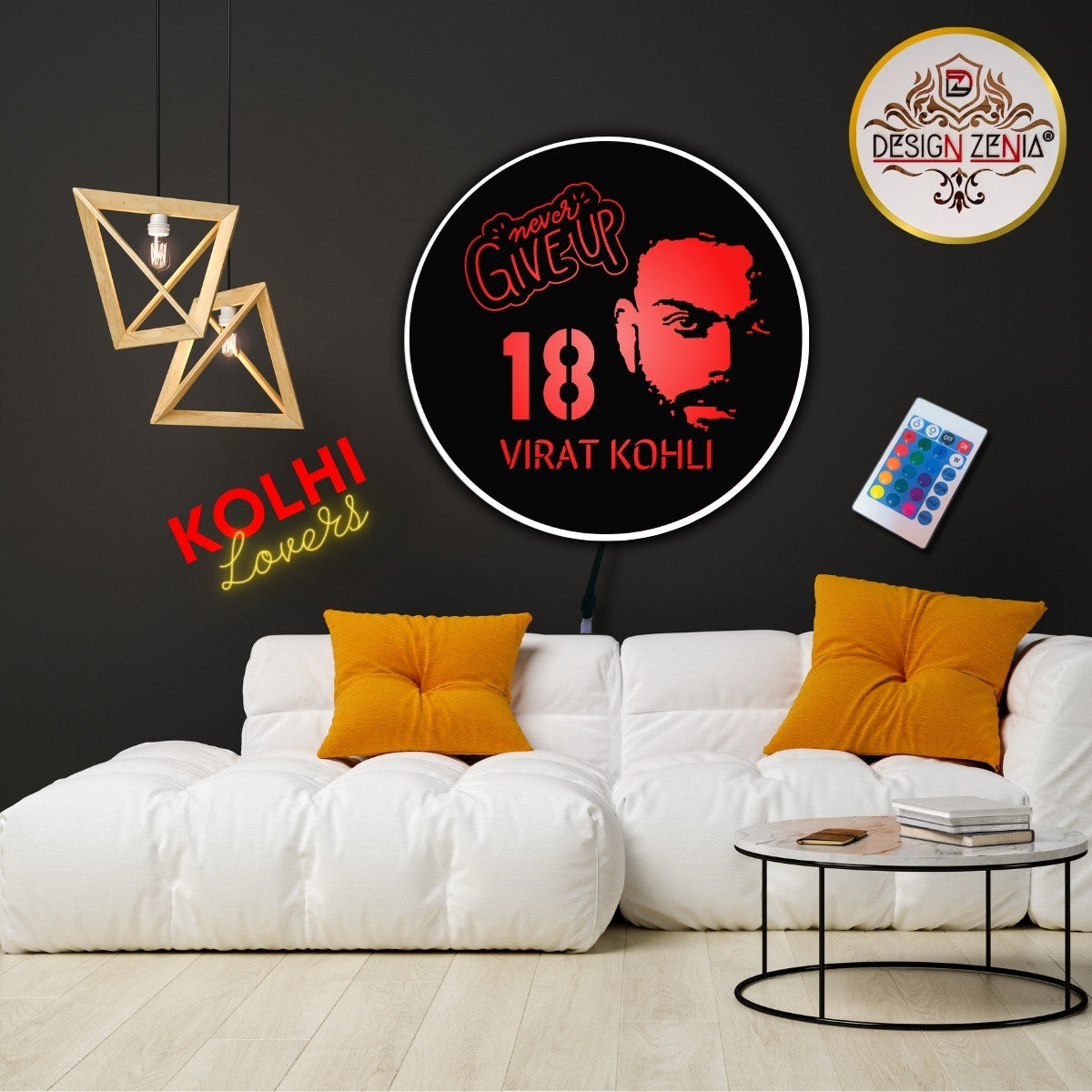 RCB Fan Favorite LED Wall Decor of Virat Kohli - Jersey No. 18