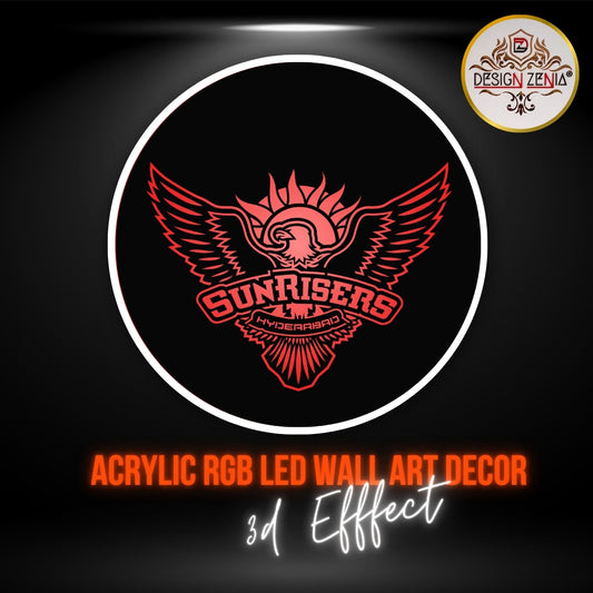Sunrisers Hyderabad IPL Logo LED Wall Light with 16 Colors by Design Zenia