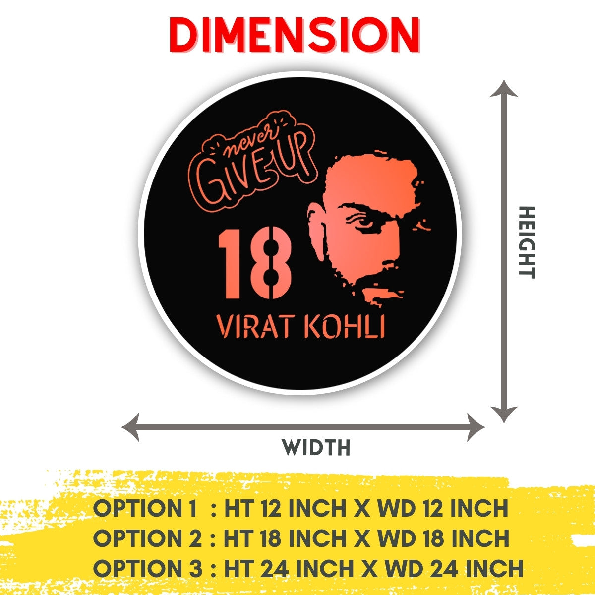 RCB Sports Wall Art of Virat Kohli with RGB LED Lights - Design Zenia