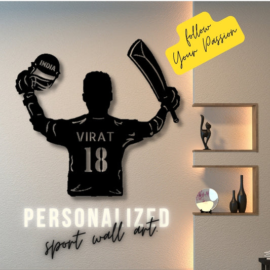 Boys room cricket wall decor with name customization