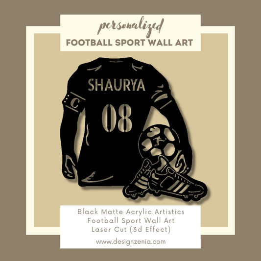 Custom name and number football jersey wall hanging