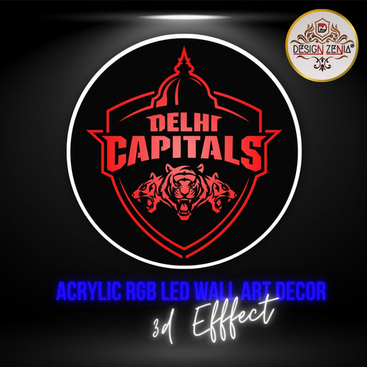 Delhi Capitals LED Wall Art Decor with RGB Lighting