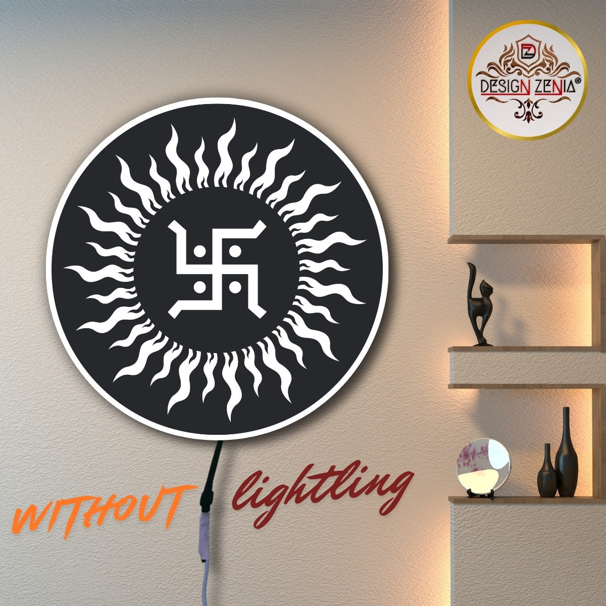 Exclusive Swastik LED Spiritual Symbol – Temple Decor