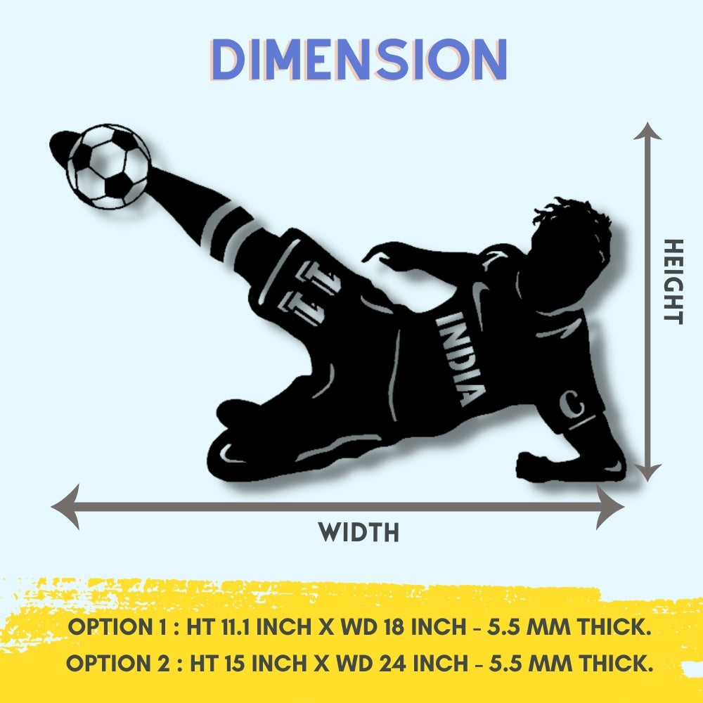 "Play for India Football Wall Art with Personalized Jersey Number – Inspirational Sports Decor by DesignZenia"