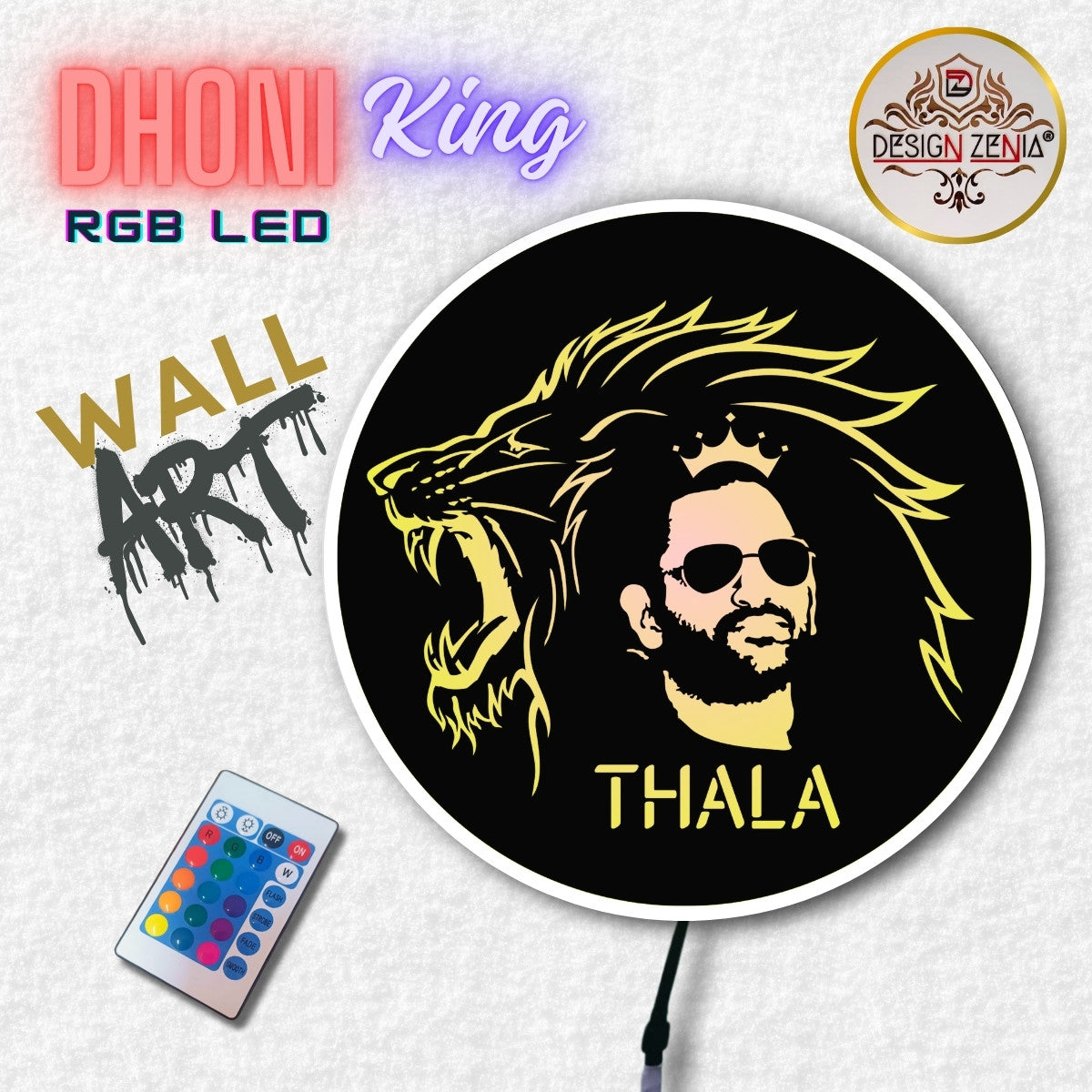 "MSD Thala Lion King LED Art 👑 Fearless Leadership in Every Glow!"