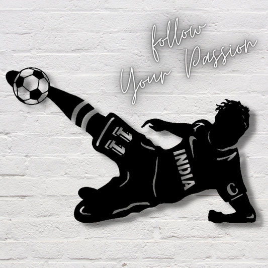 "Play for India Football Wall Art with Personalized Jersey Number – Inspirational Sports Decor by DesignZenia"
