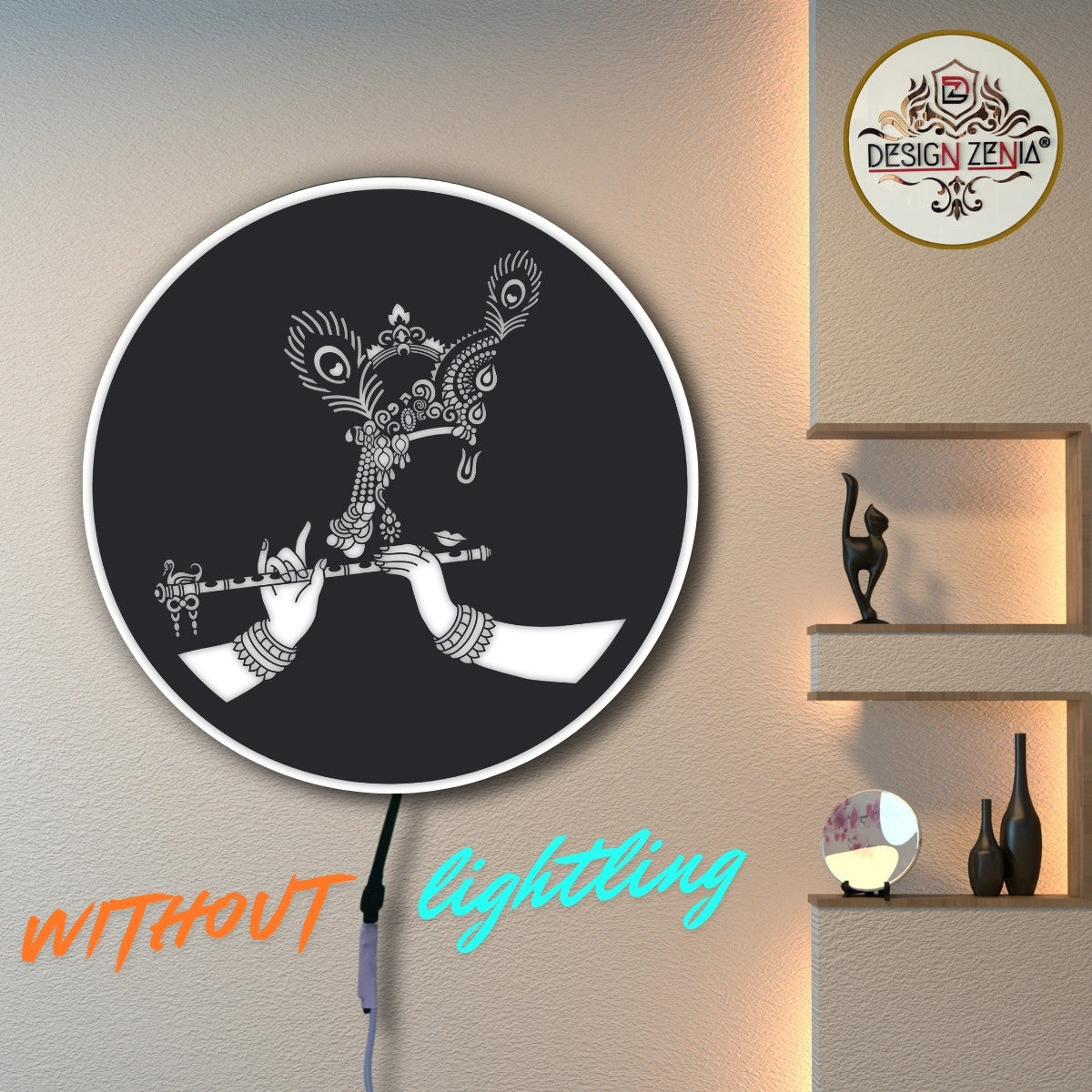 LED Krishna Artwork for Spiritual & Meditation Spaces