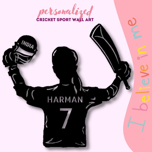 Personalized Women Cricket Wall Art with name – Custom Jersey Design