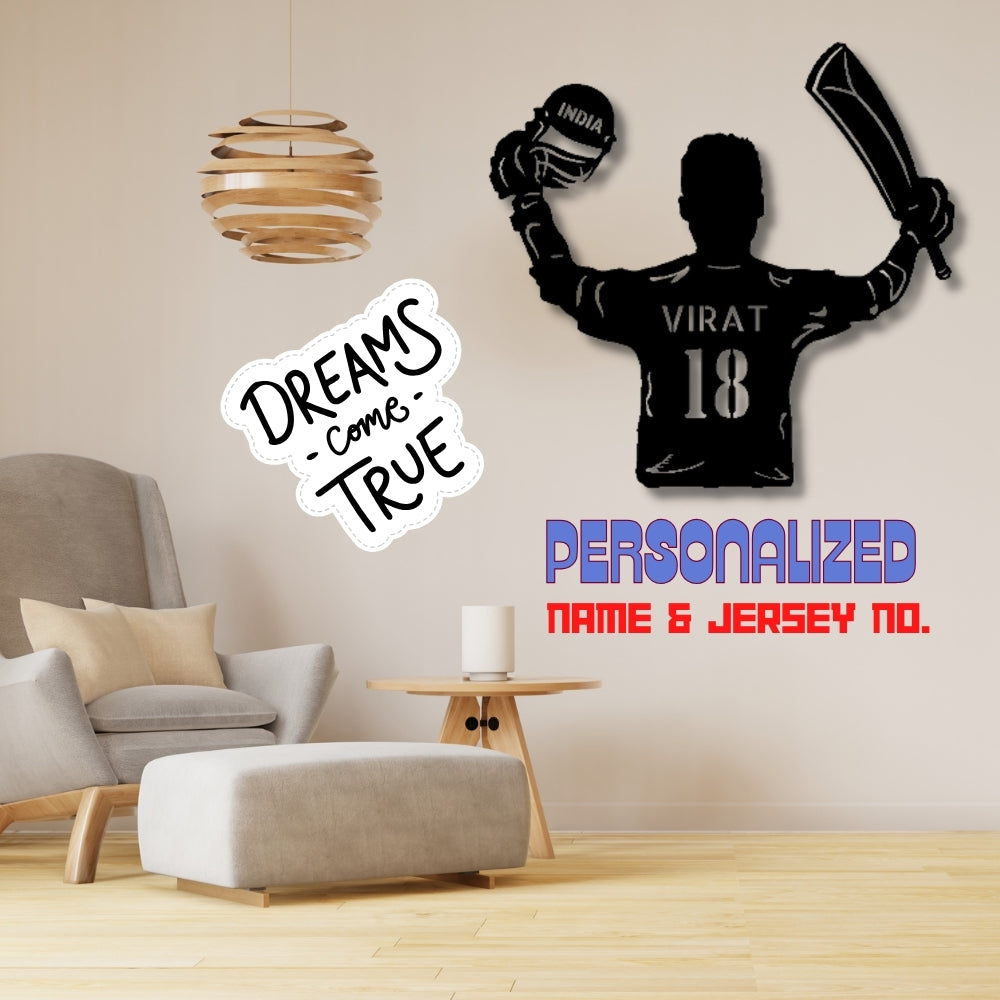 Cricket Player Boy Personalised Wall Art
