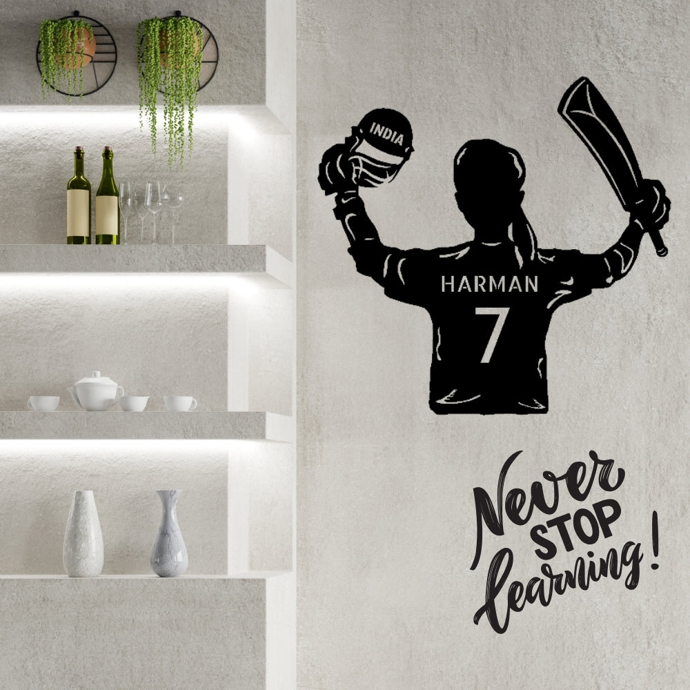 Cricket player girl personalised wall art india
