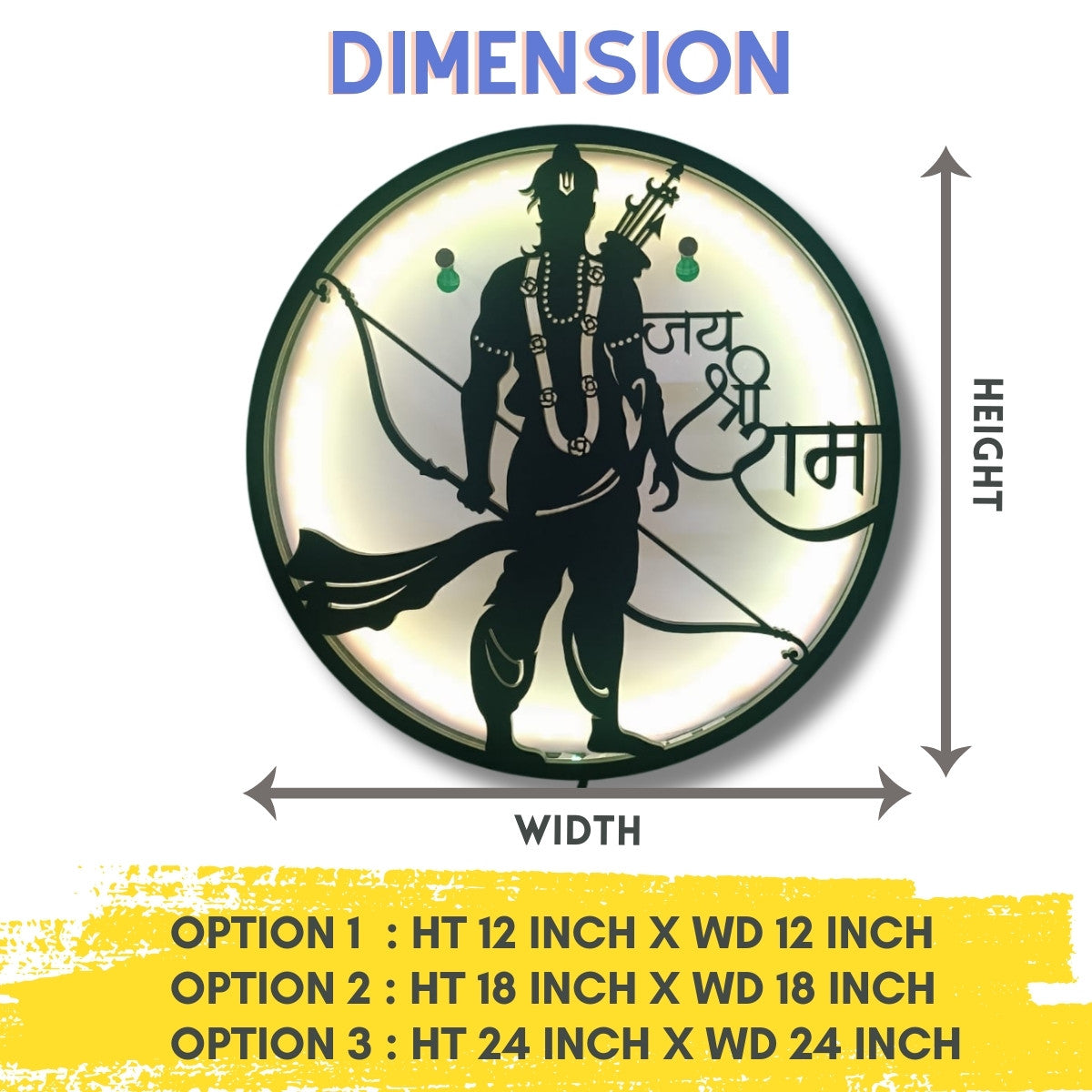 Artistic Lord Ram LED Wall Hanging with different sizes available