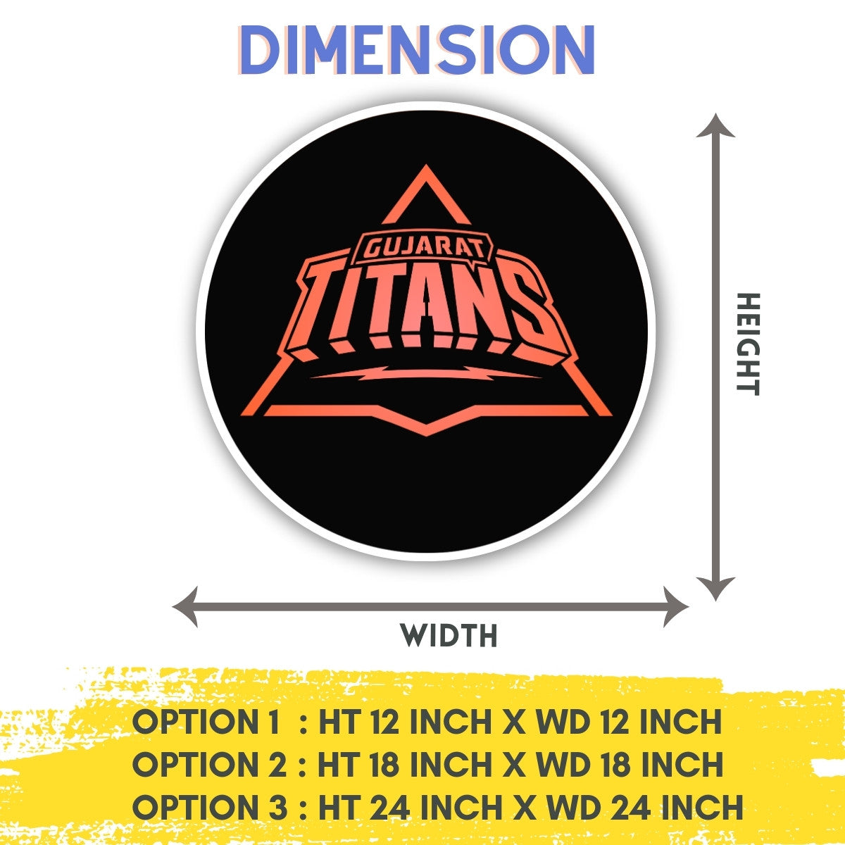 Gujarat Titans IPl Logo Wall Art Hanging Lighting All Dimensions by Design Zenia