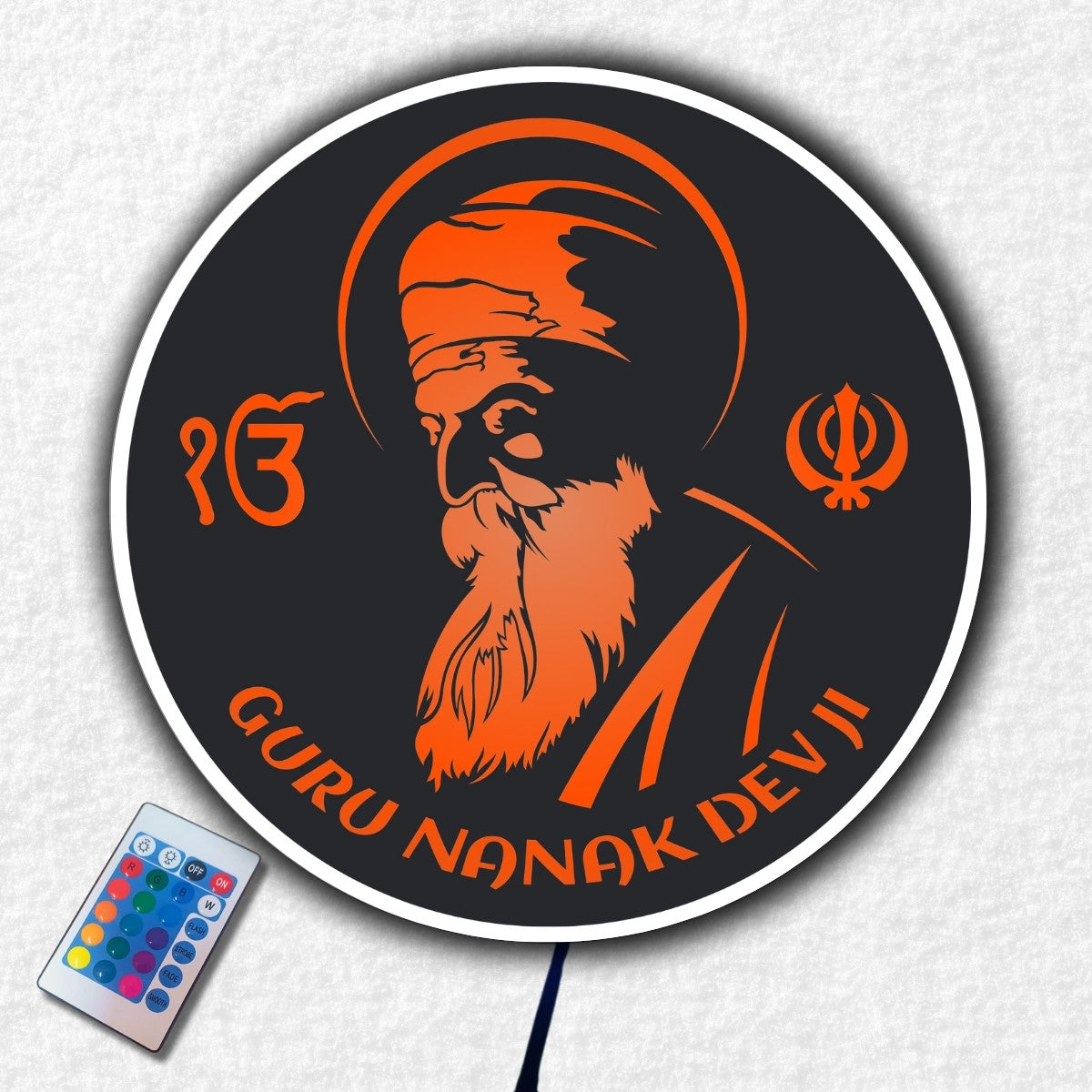 Sikh Guru Nanak LED Wall Decor for Home & Temple