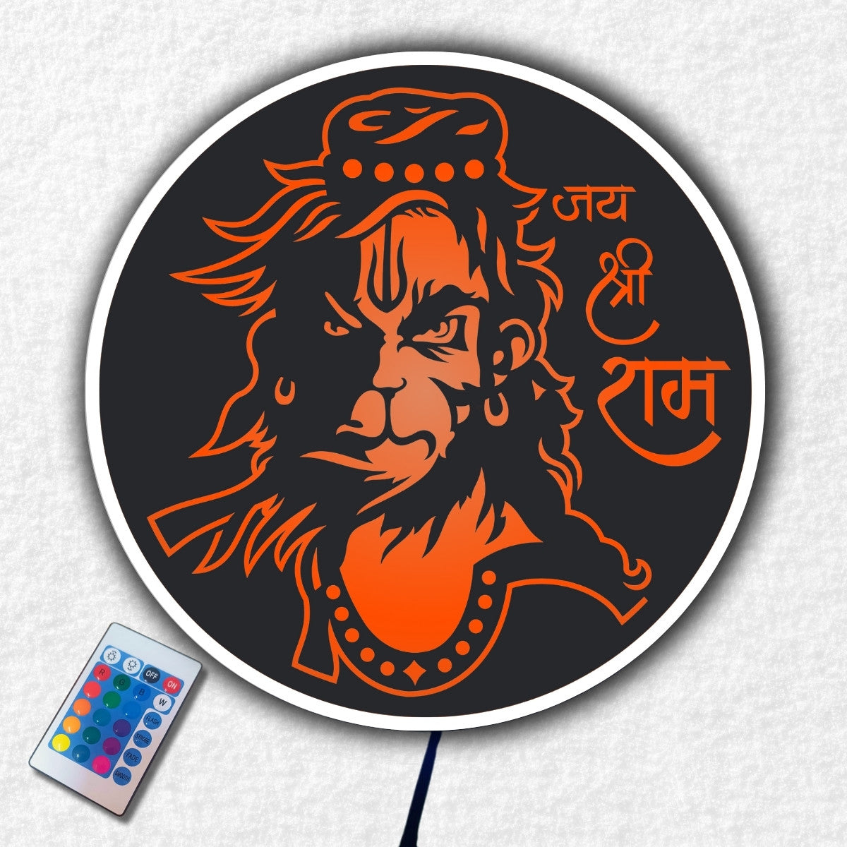Hanuman LED Wall Art Decor with RGB Lights & Wireless Remote