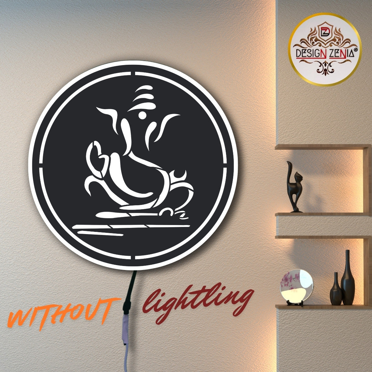 Glowing Ganesh Ji LED Wall Art with Remote Light Control