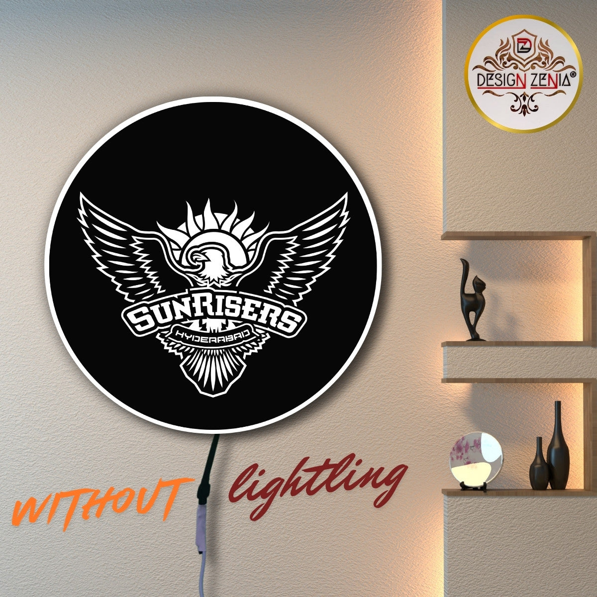 IPL Team Logo LED Wall Art Decor – Sunrisers Hyderabad