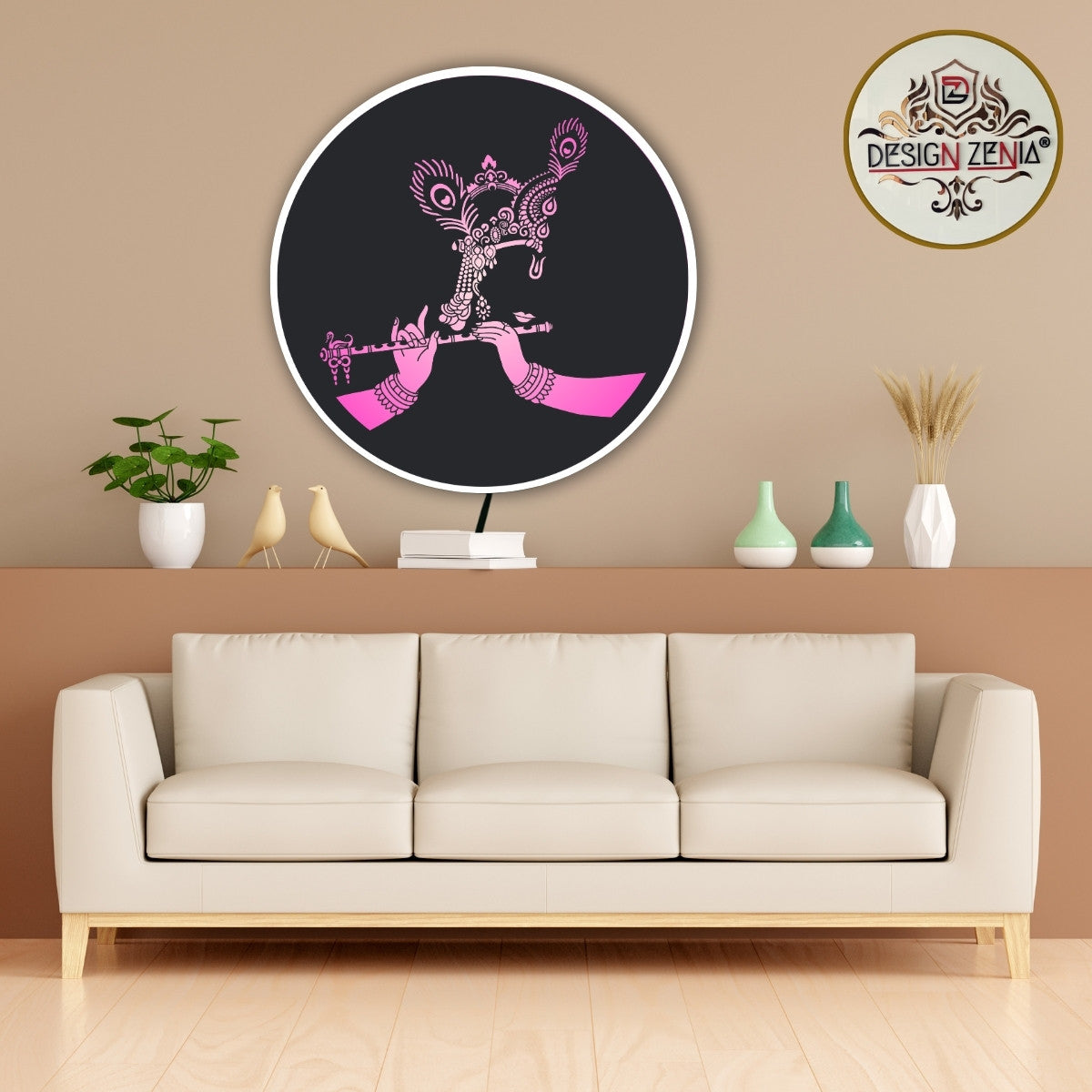 Hindu God Krishna LED Wall Art for Meditation & Temples​