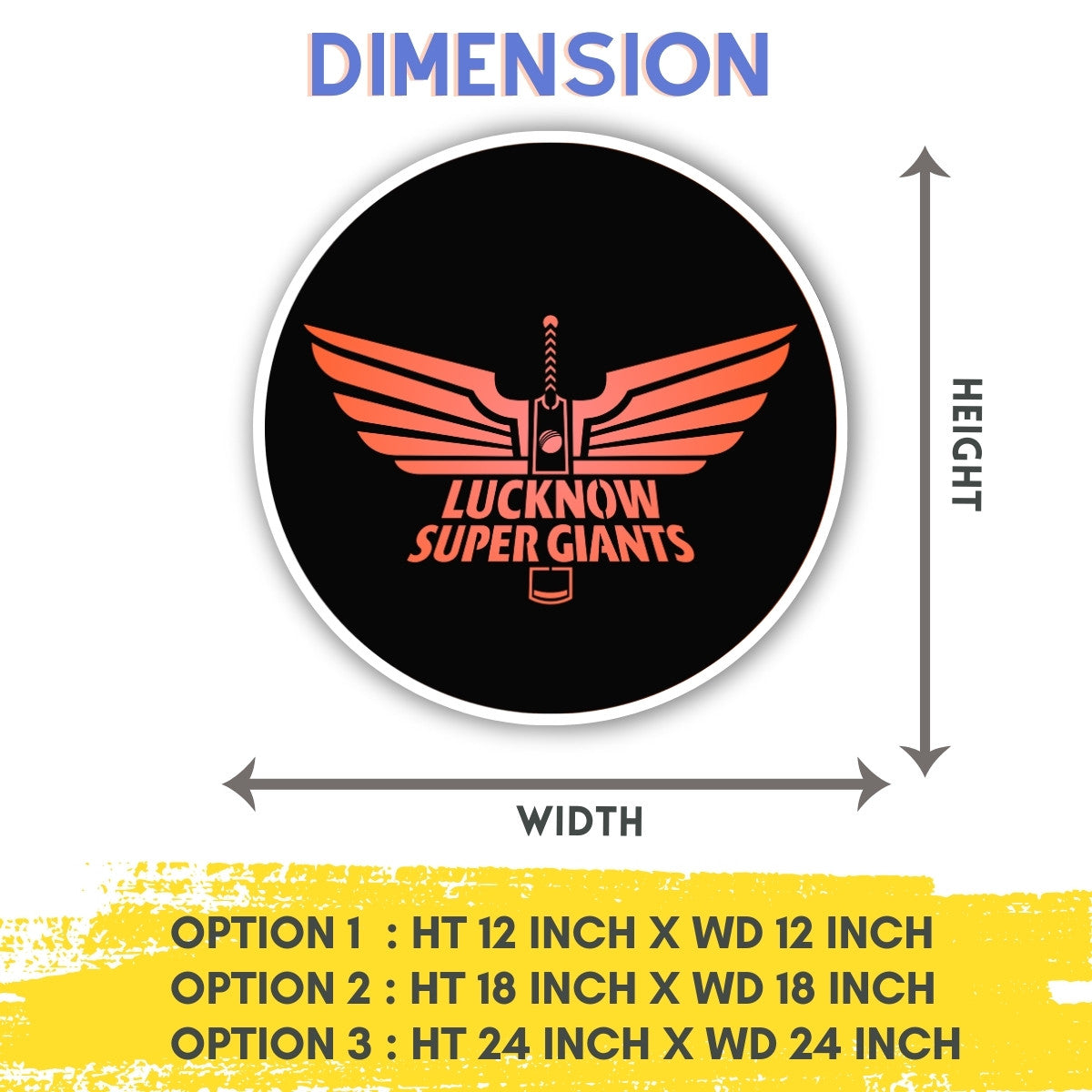 Lucknow Super Giants IPl Logo Wall Art Hanging Lighting All Dimensions by Design Zenia