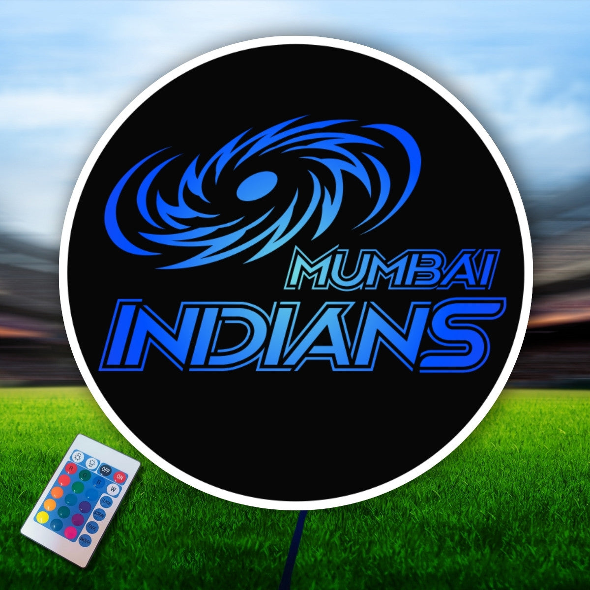 Mumbai Indians LED Wall Art - Premium Acrylic 3D Glow Sign with 16 Colors Remote