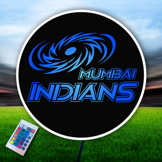 Mumbai Indians LED Wall Art - Premium Acrylic 3D Glow Sign with 16 Colors Remote