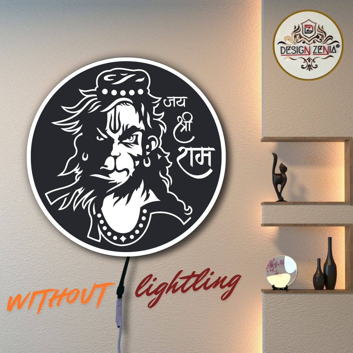High-Quality Acrylic Hanuman LED Wall Art for Spiritual Home Decor