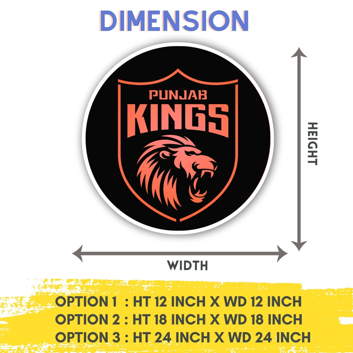 Punjab Kings IPl Logo Wall Art Hanging Lighting by Design Zenia