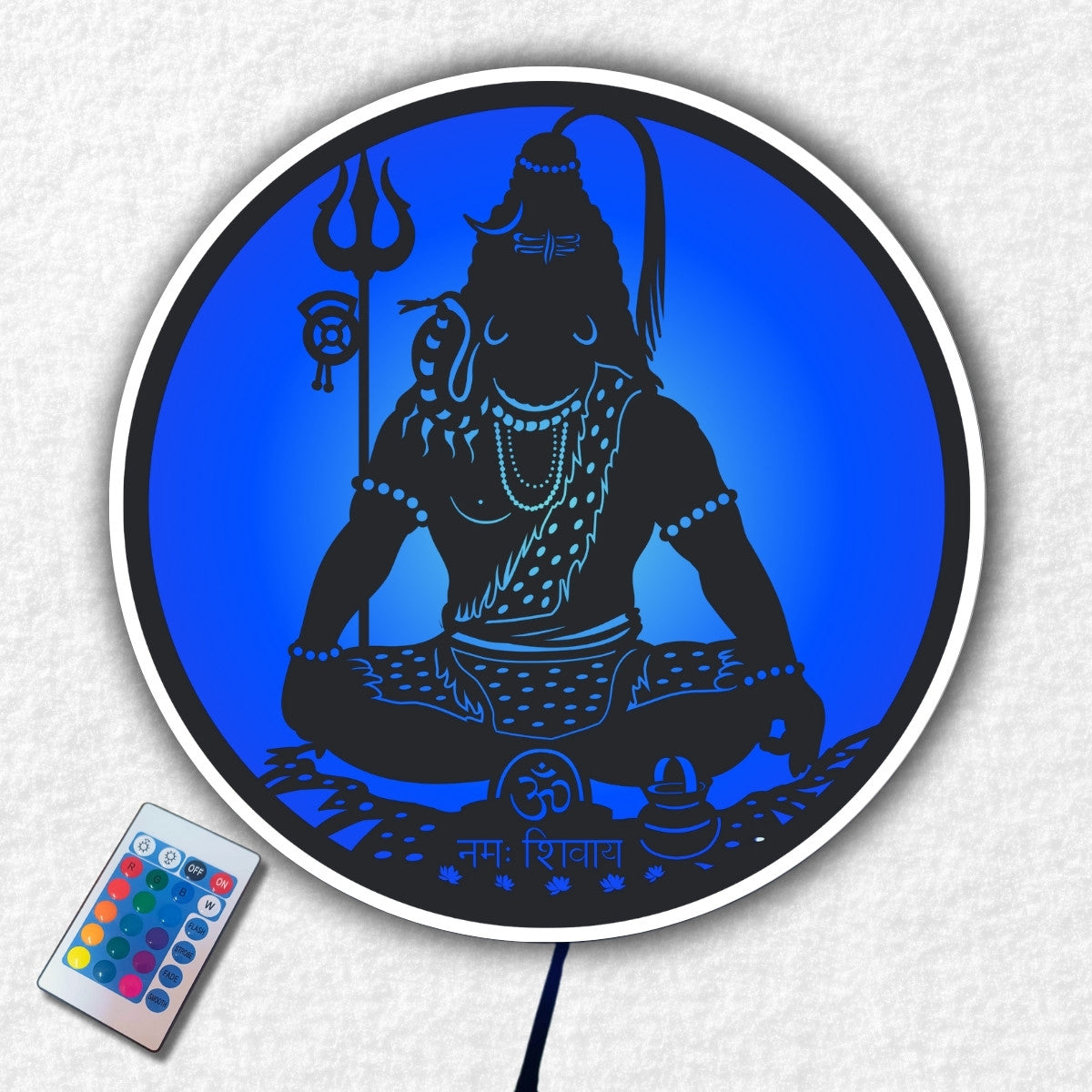 Shiva LED Wall Art with Remote-Controlled RGB Lights by Design Zenia