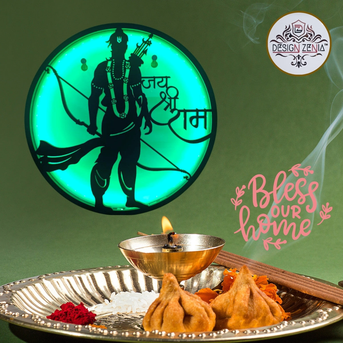 Artistic Lord Ram LED Wall Art for Spiritual Home & Office
