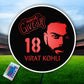 Virat Kohli LED Wall Art with Never Give Up Quote & Jersey No. 18 - RGB Lighting with Wireless Remote - DesignZenia