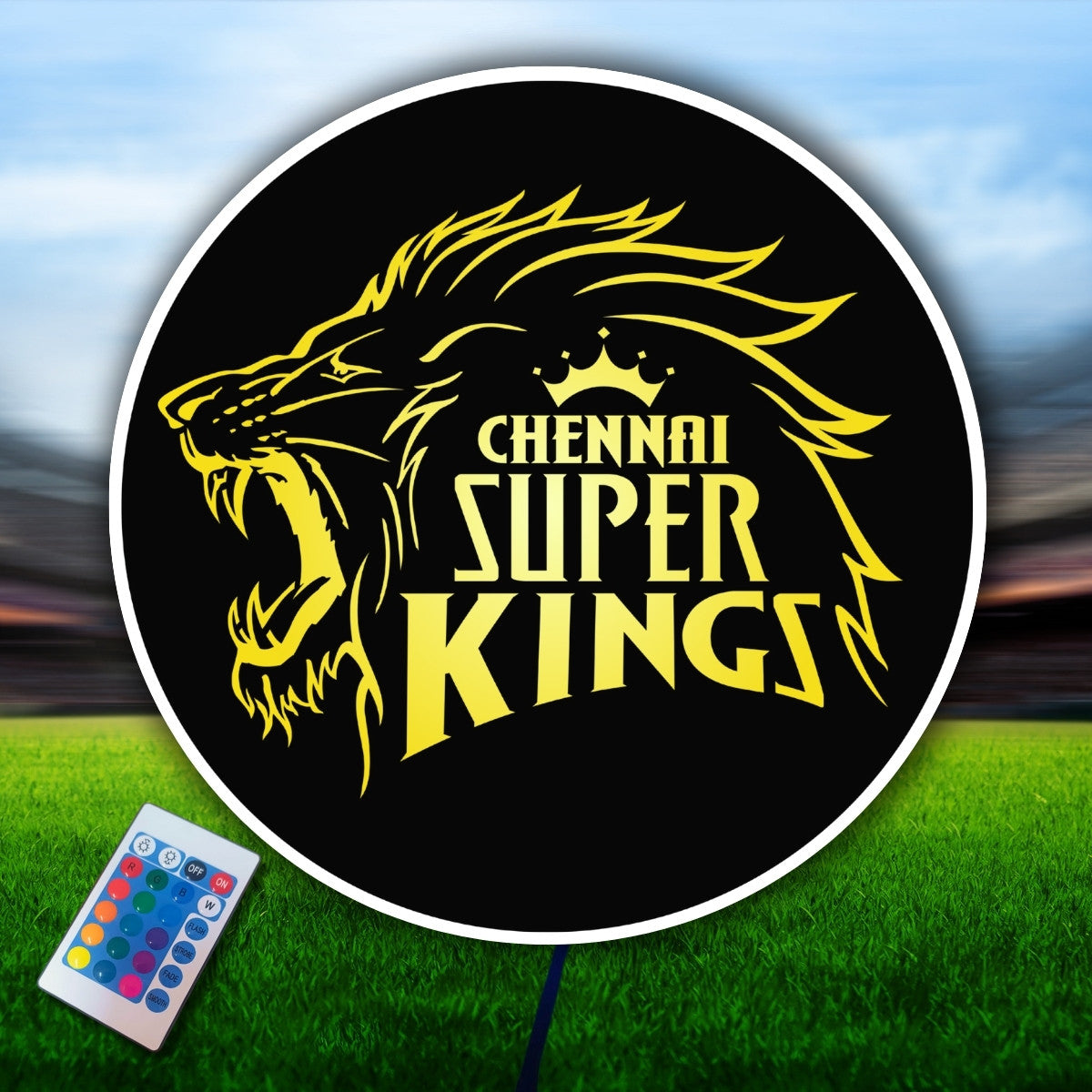 CSK RGB LED Wall Art – Chennai Super Kings IPL Fan Decor