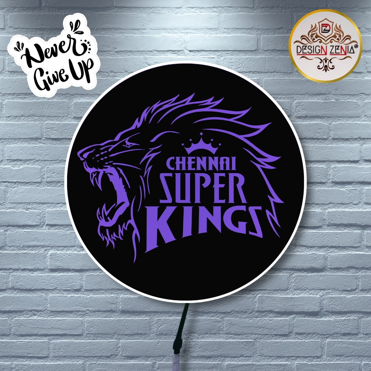 Customizable CSK LED Logo Light for Cricket Lovers