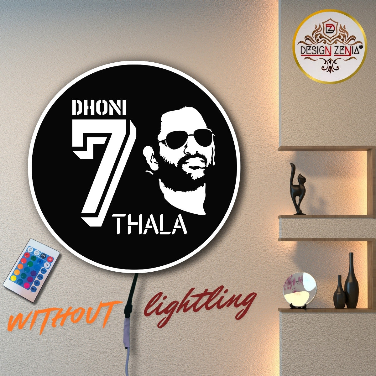 "Perfect Gift for CSK Fans! MS Dhoni Thala 7 LED Wall Art"