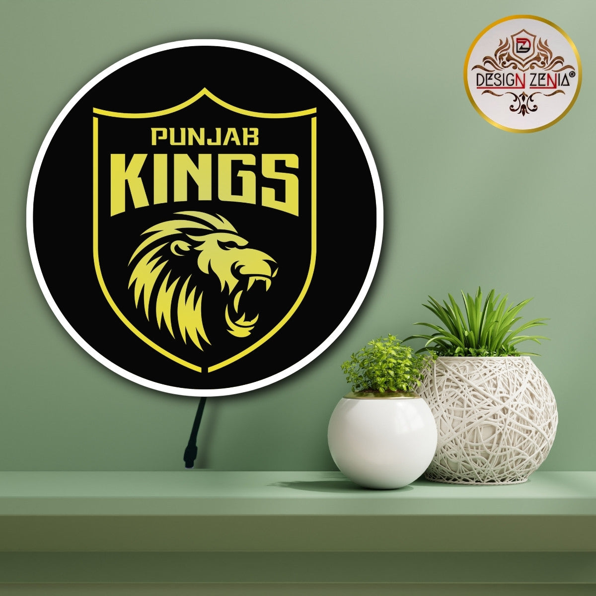Design Zenia Punjab Kings LED Art for Home, Office & Clubs