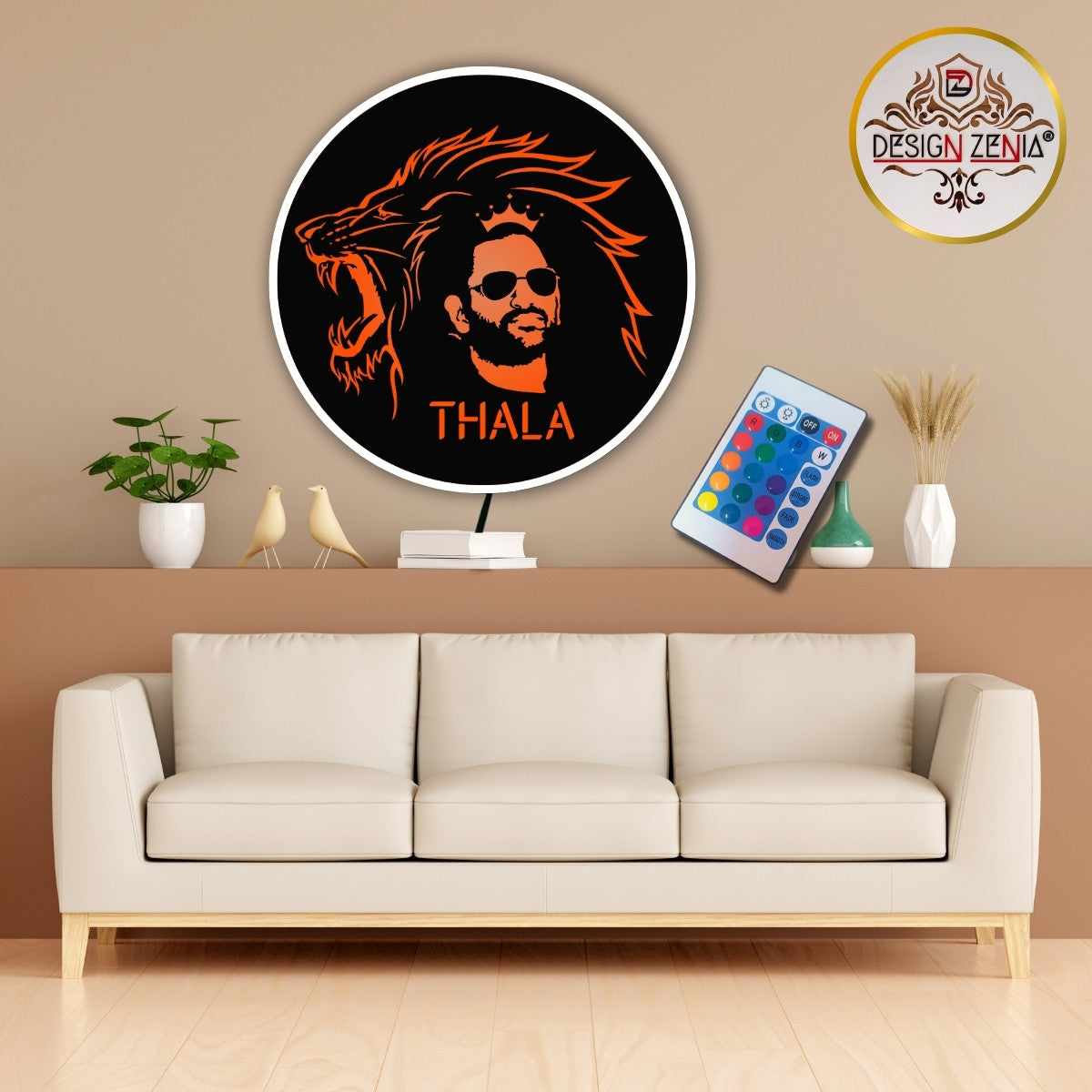 "Dhoni Thala Acrylic LED Wall Art ⚡ Light Up Your Cricket Spirit!"