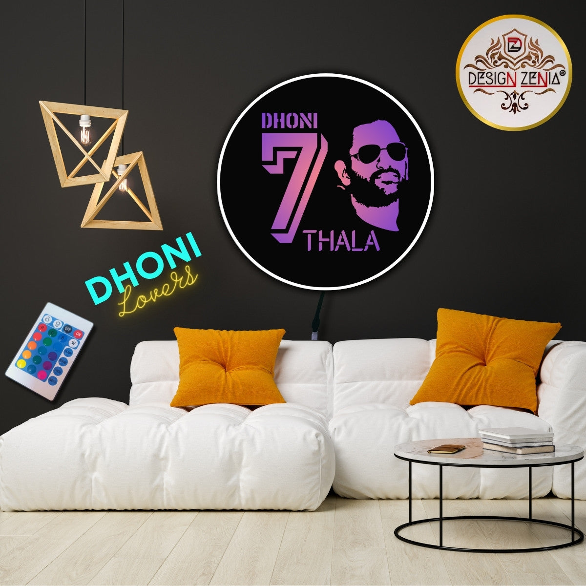 "MS Dhoni Thala LED Wall Art ⚡ Perfect for Home, Office & Studios"