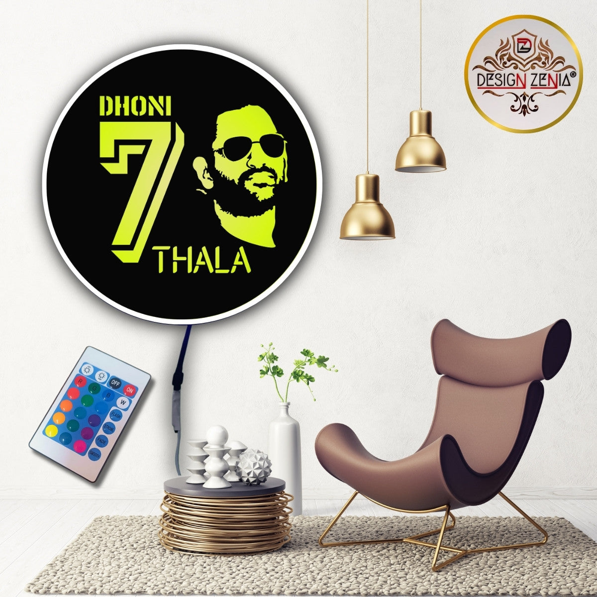 "Dhoni Thala 7 Wall Art ⚡ Epic LED Glow | Perfect for CSK Superfans"
