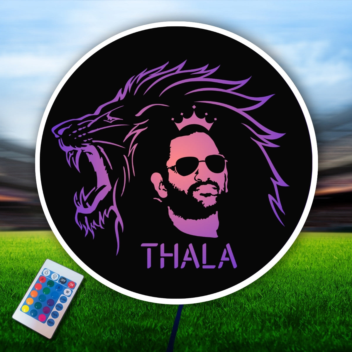"MS Dhoni Thala Roaring Lion LED Wall Art ⚡ Must-Have Decor for CSK & Cricket Fans!"