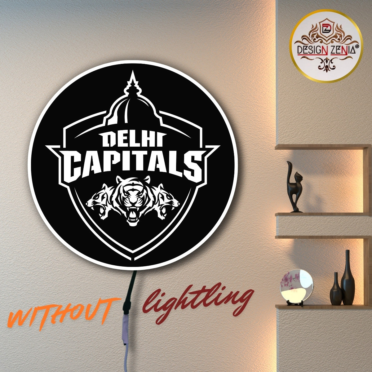 IPL Team Logo LED Wall Art Decor – Delhi Capitals