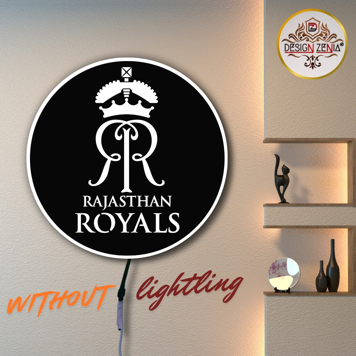 IPL Team Logo LED Wall Art Decor – Rajasthan Royals