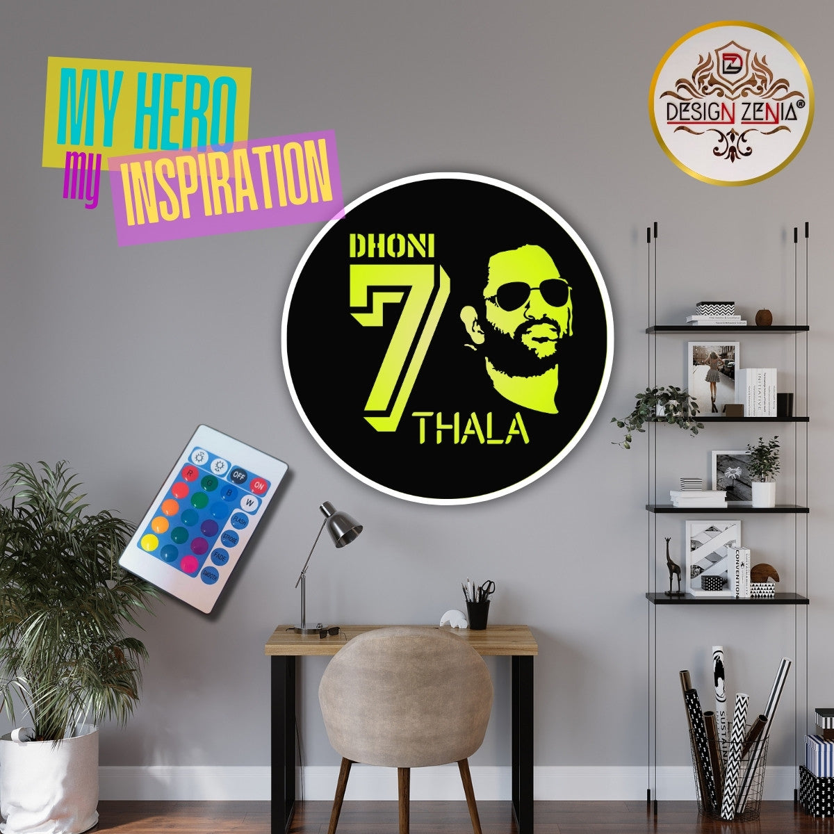 "CSK Dhoni 7 IPL Special Edition LED Wall Art | Cricket Fan Must-Have"