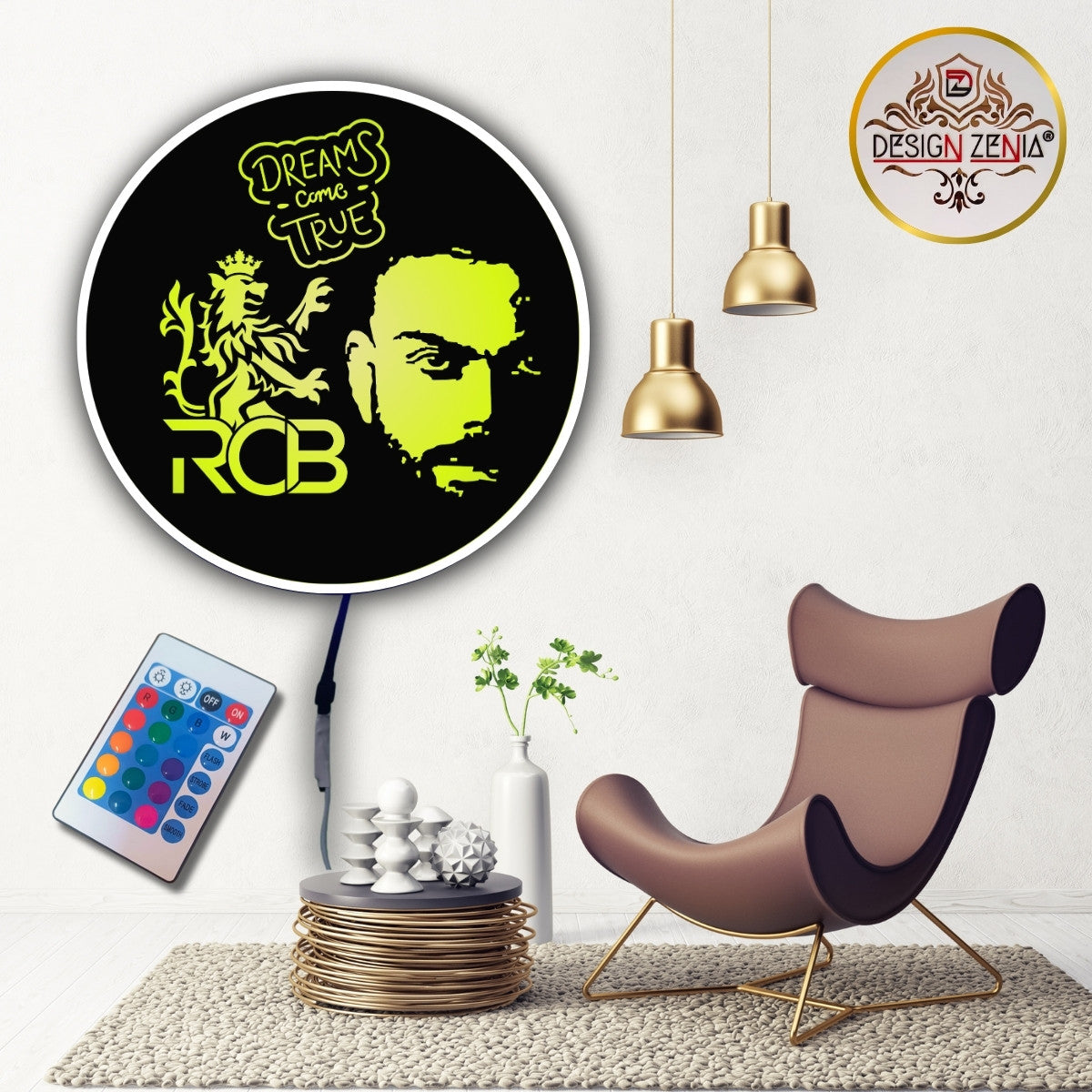 Dreams Come True - Virat Kohli Motivational LED Wall Art
