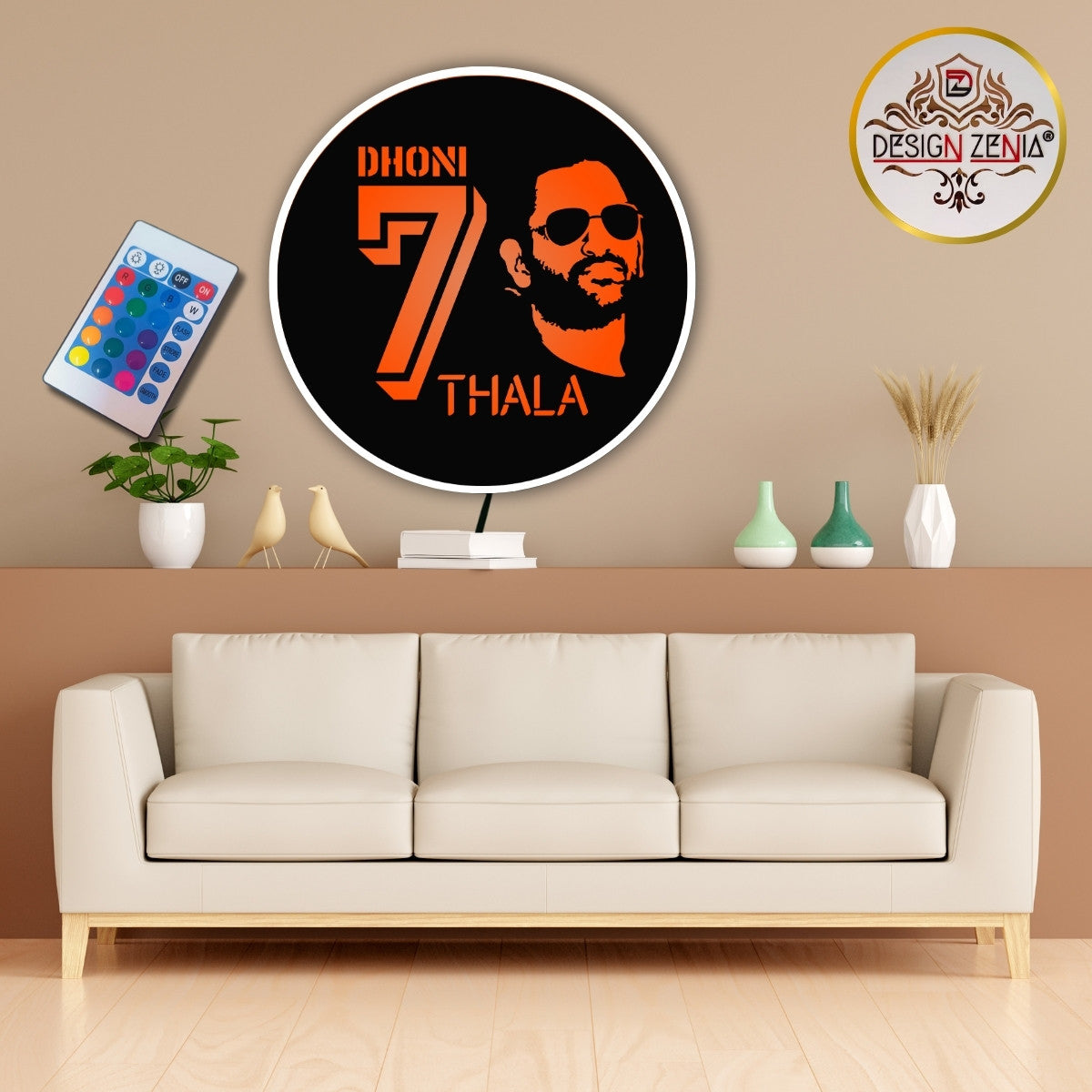 "MS Dhoni Thala LED Wall Accent ⚡ Stylish Cricket Room Decor"