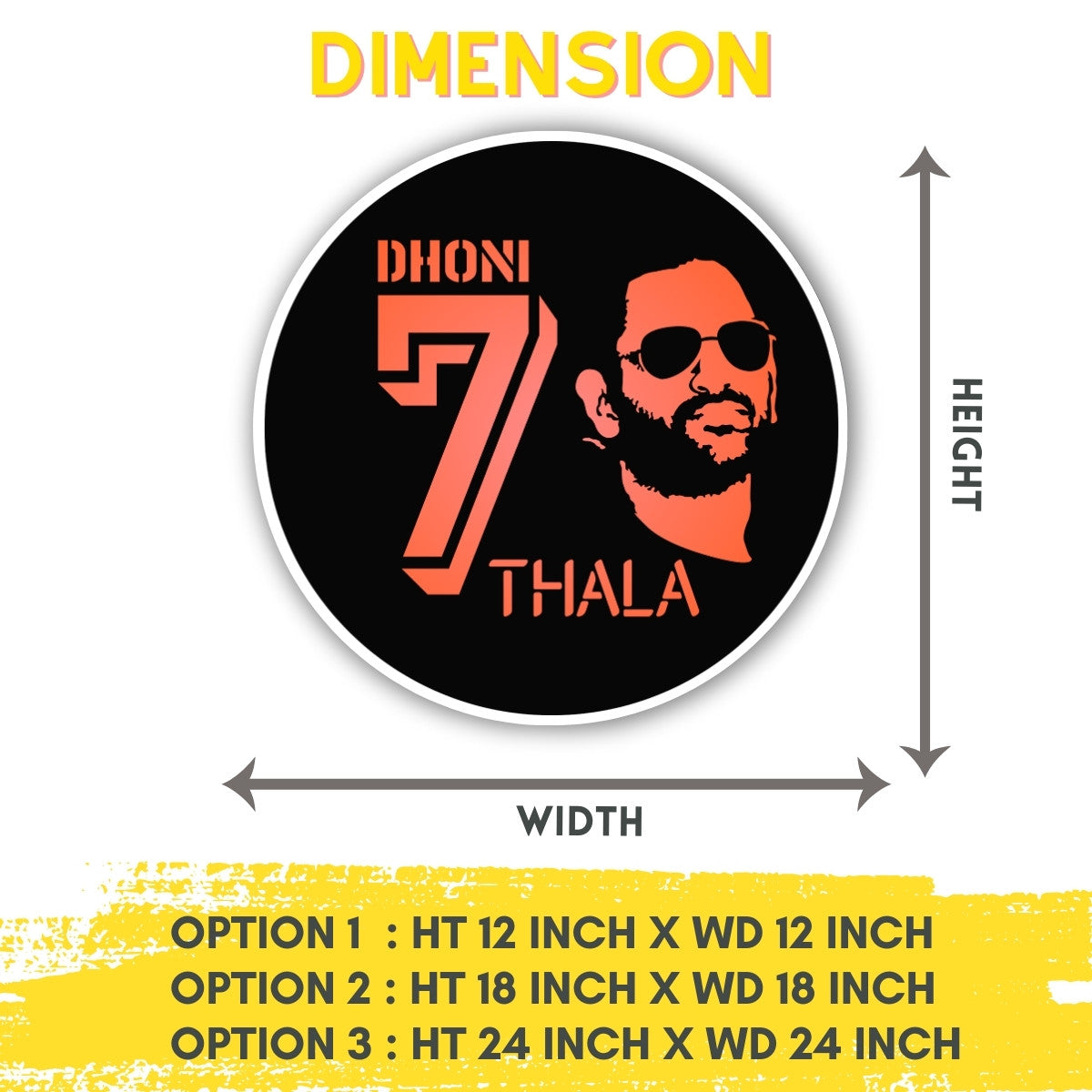 MS Dhoni thala Wall Art Hanging Lighting All Dimensions by Design Zenia