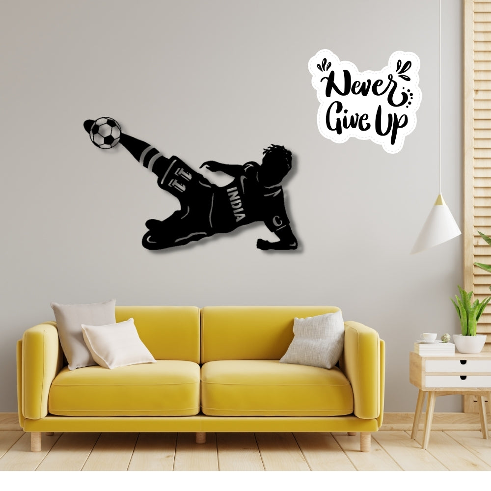 "Play for India Football Wall Art with Personalized Jersey Number – Inspirational Sports Decor by DesignZenia"