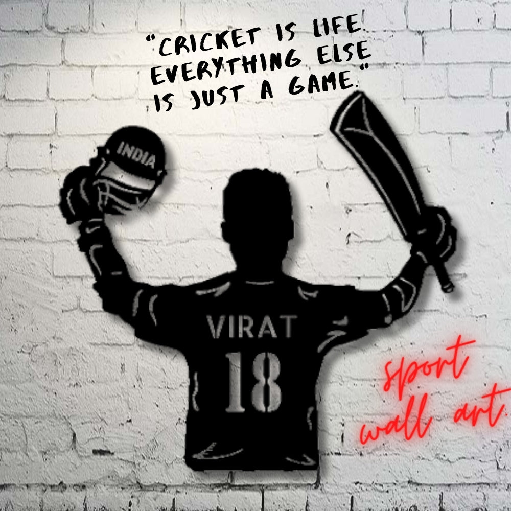 Personalized Cricket wall decor with name and jersey number
