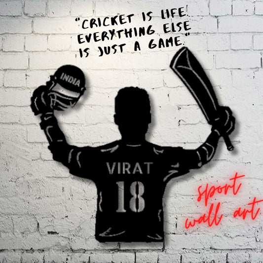 Personalized Cricket wall decor with name and jersey number