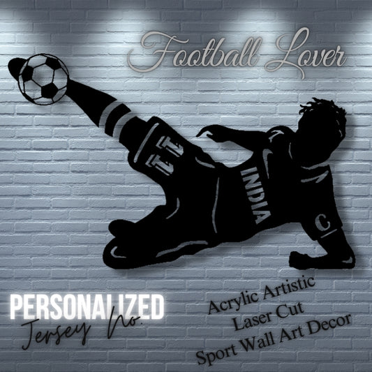 Play for India Football Wall Art with Personalized Jersey Number – Inspirational Sports Decor by DesignZenia"